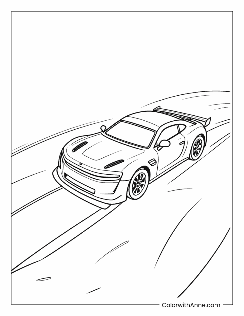Car Drifting Coloring Page