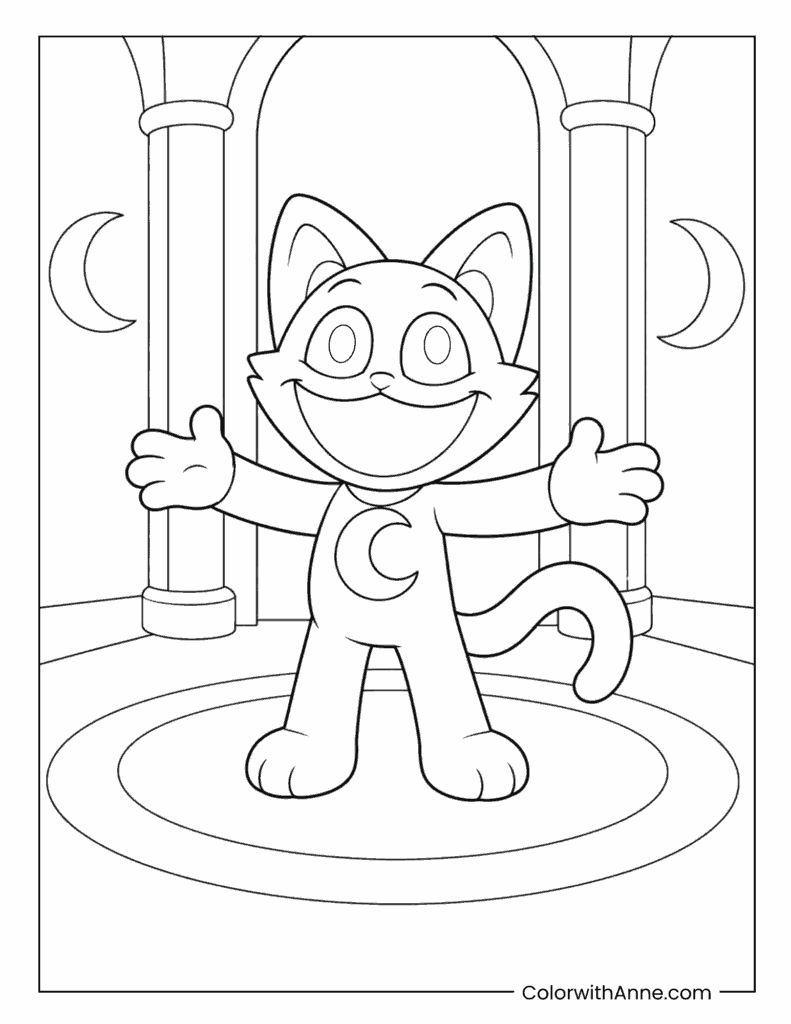 CatNap Between Factory Pillars Coloring Page