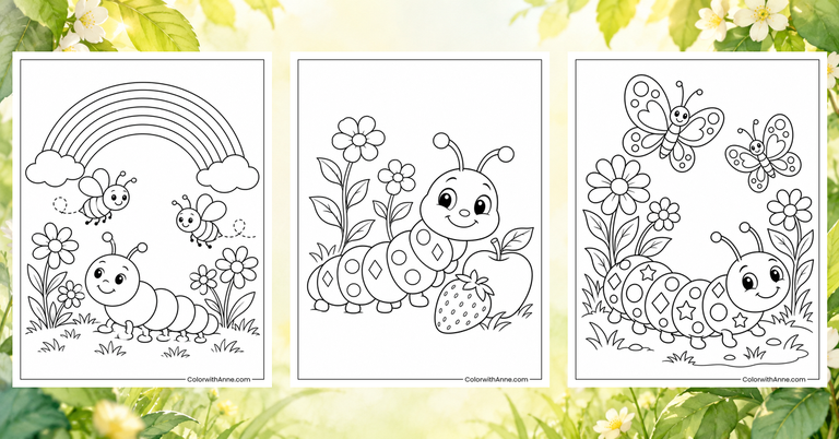 Caterpillar Coloring Pages (Free PDF Printables) - ColorwithAnne