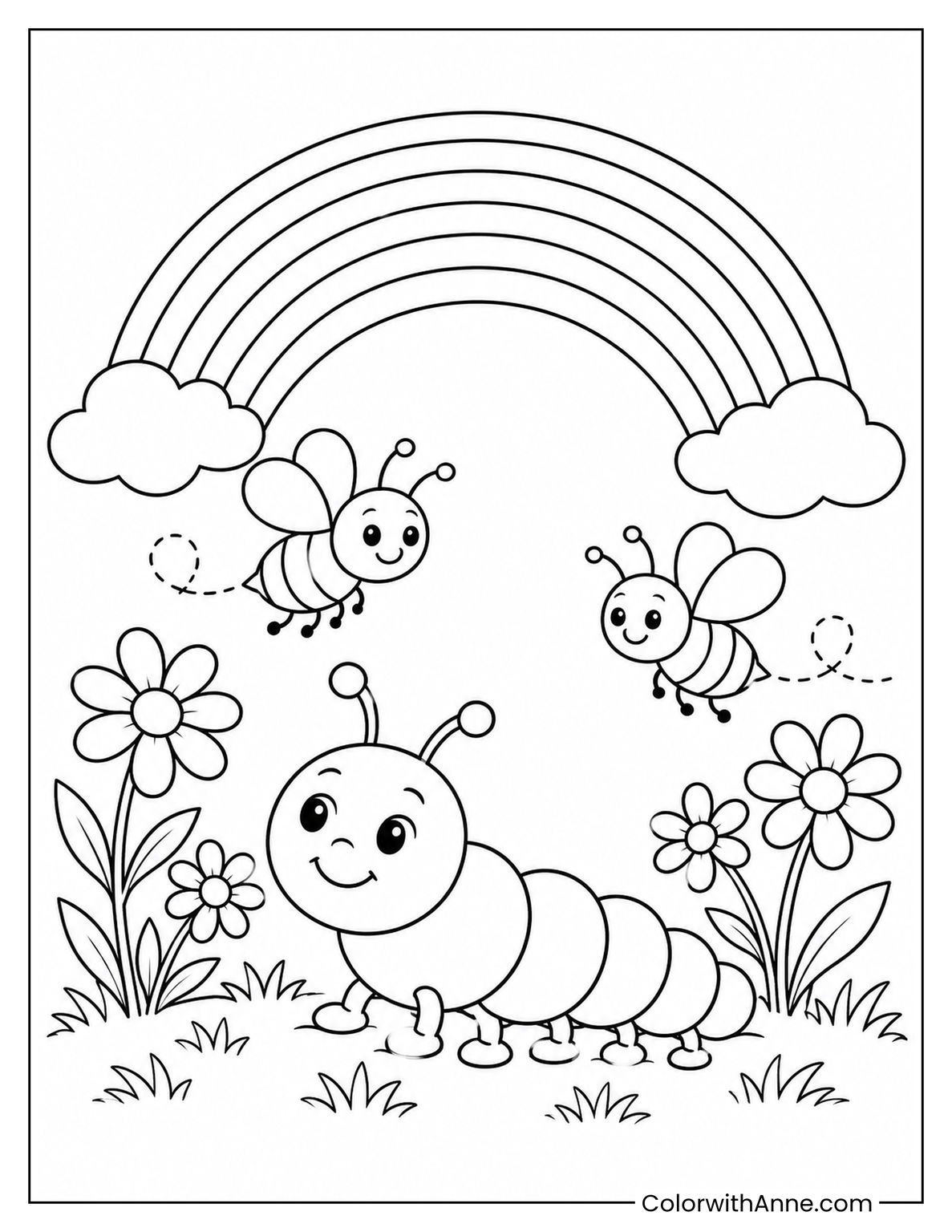 Caterpillar Coloring Pages (Free PDF Printables) - ColorwithAnne