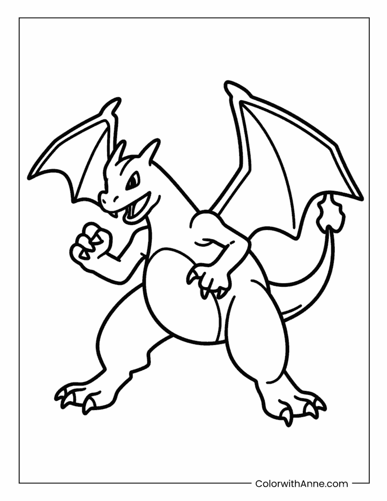 Charizard Fighting Coloring Page