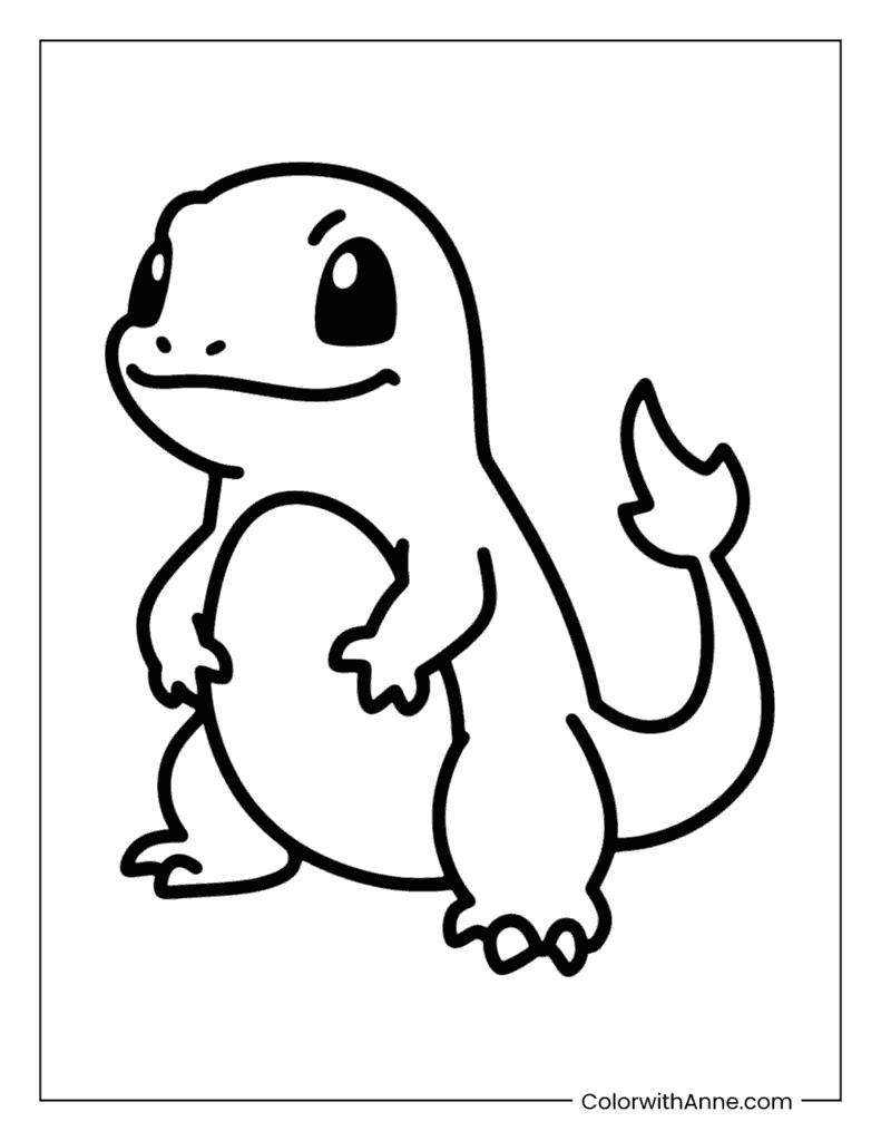 Charmander Coloring Page for Preschoolers