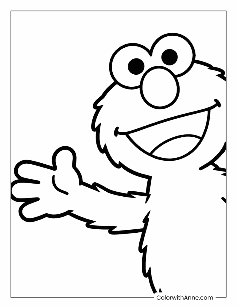 Cheerful Sesame Street Friend Coloring Page