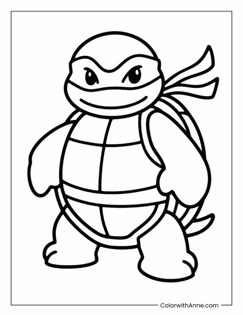 Chibi Michelangelo Coloring Page