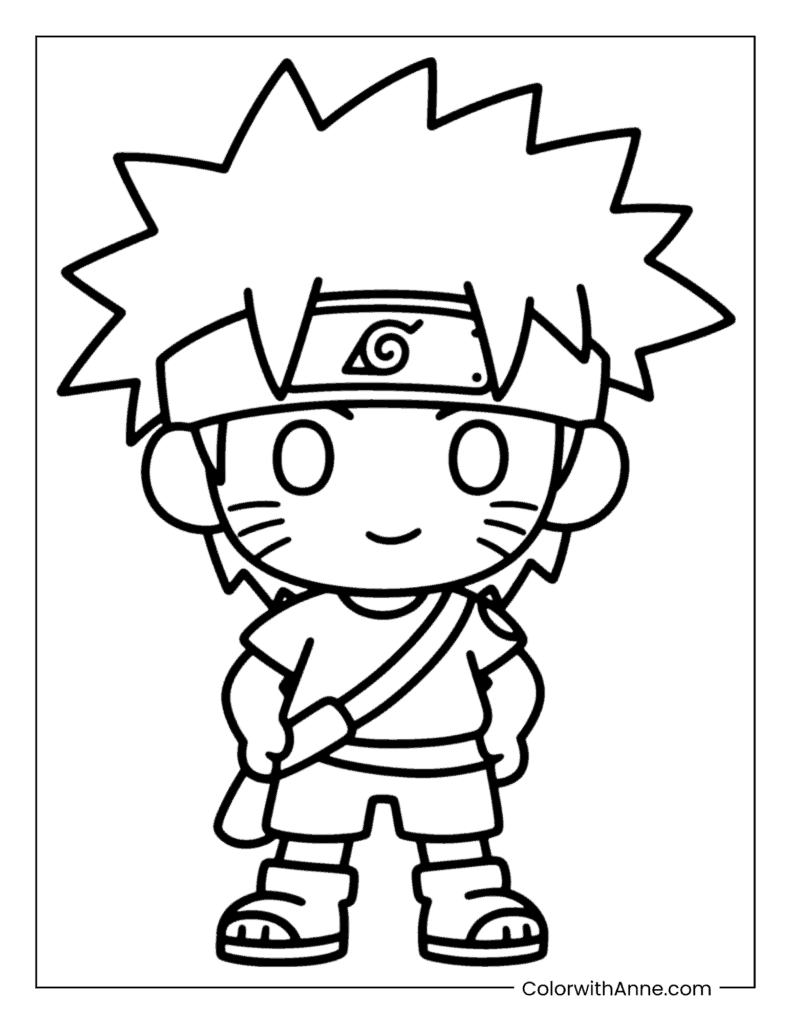 Chibi Naruto Characters Coloring Page