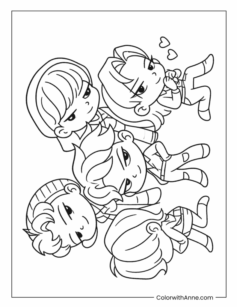 Chibi Saja Boys Coloring Page