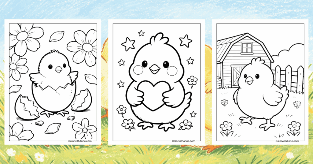 Chick Coloring Pages Banner