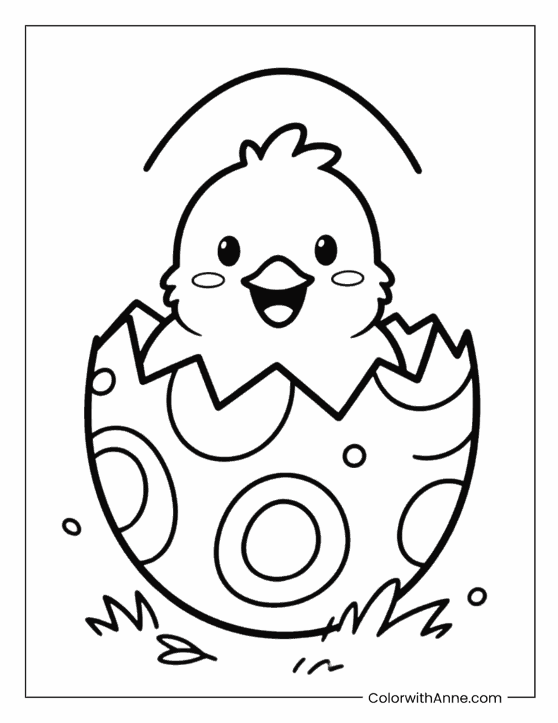 Chick Hatching Coloring Page