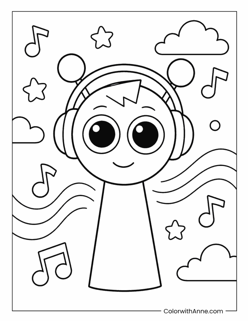 Chill Oren Sprunki Coloring Page