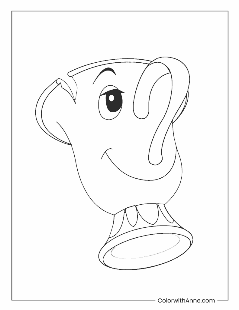 Chip Potts from Beauty and the Beast Coloring Page