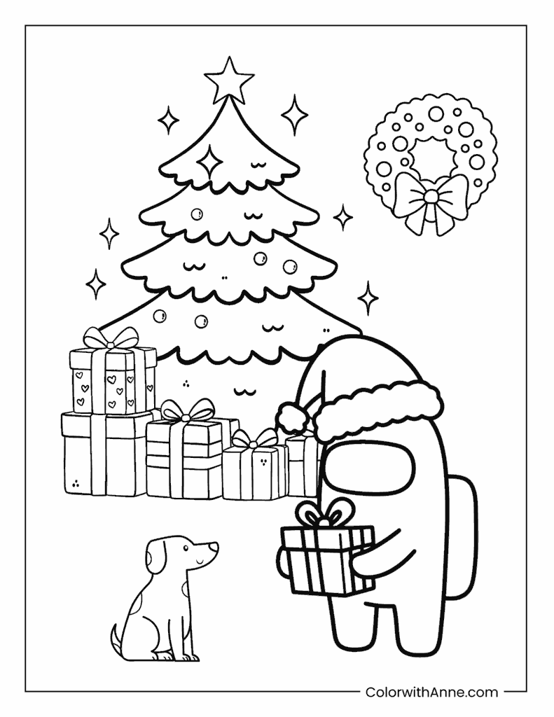 Christmas Among Us Coloring Page