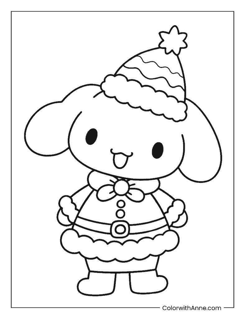 Christmas Cinnamoroll Coloring Page