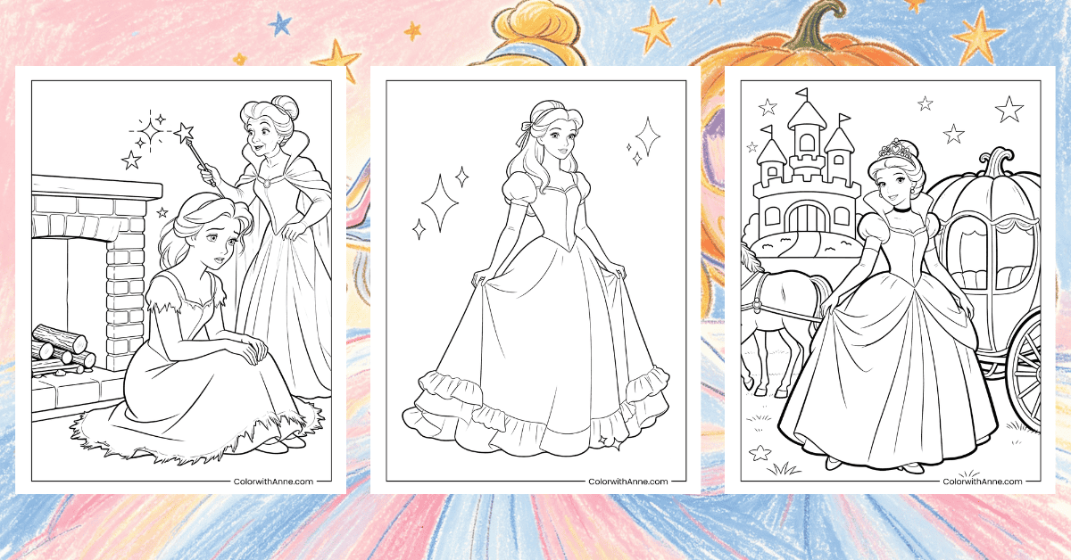 Cinderella Coloring Pages Banner
