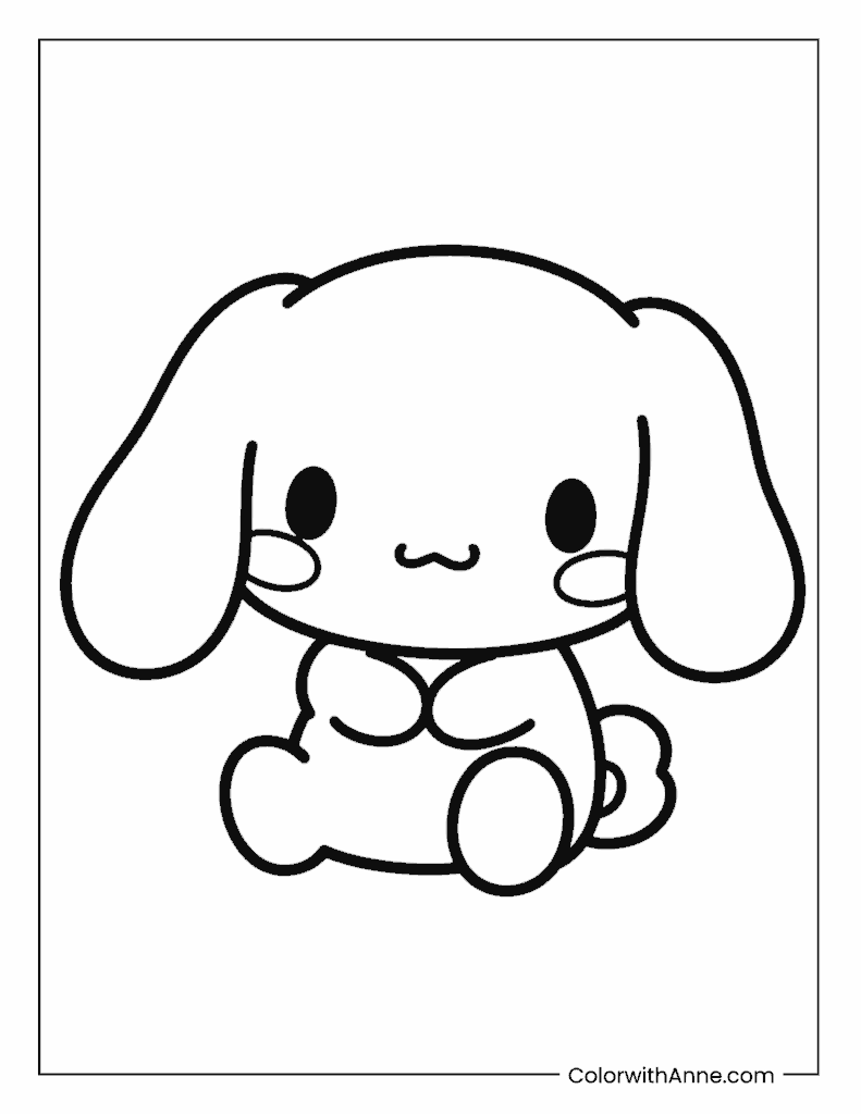 Cinnamoroll Sitting Cutely Coloring Page