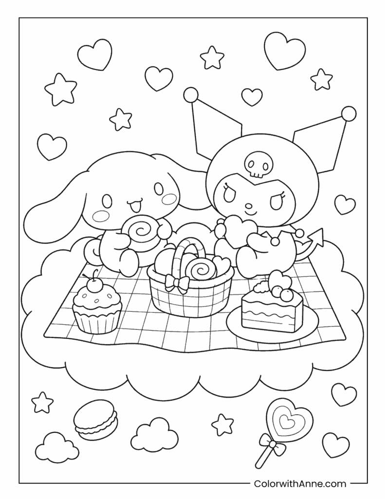 Cinnamoroll and Kuromi’s Sweet Cloud Picnic Party