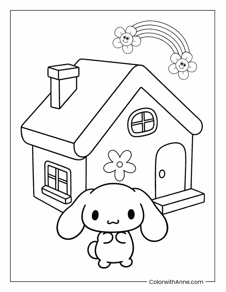 Cinnamoroll's Cozy House Coloring Page