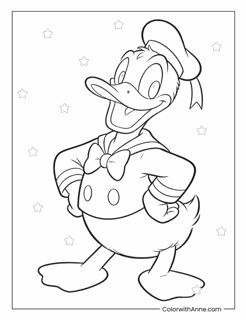 Classic Donald Duck Pose Coloring Page