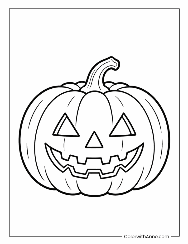 Classic Halloween Jack-o-Lantern Coloring Page