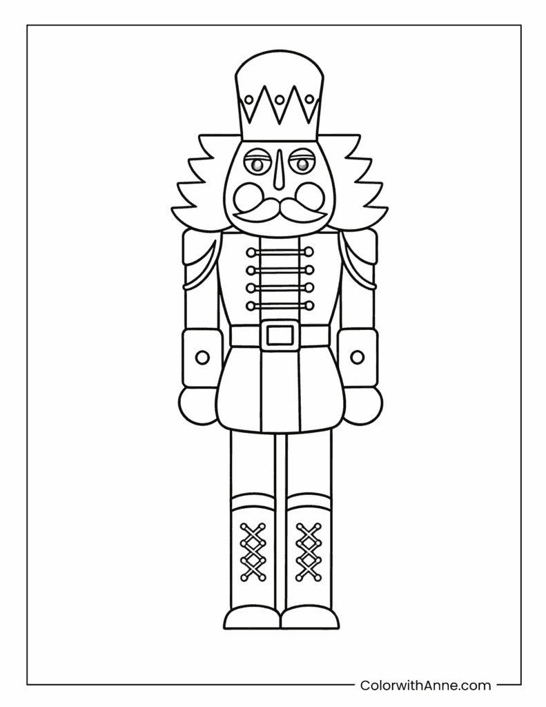 Classic Nutcracker Soldier Standing Guard Coloring Page
