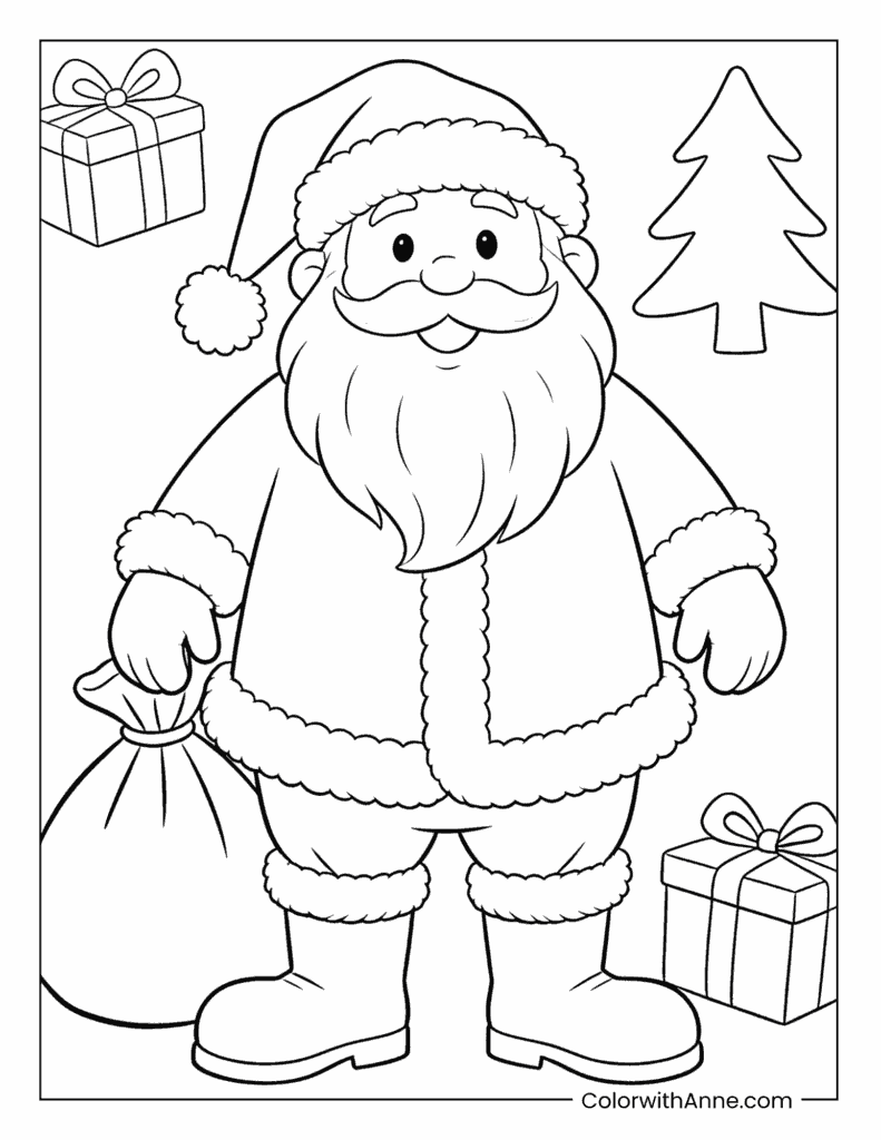 Classic Santa Claus Coloring Page