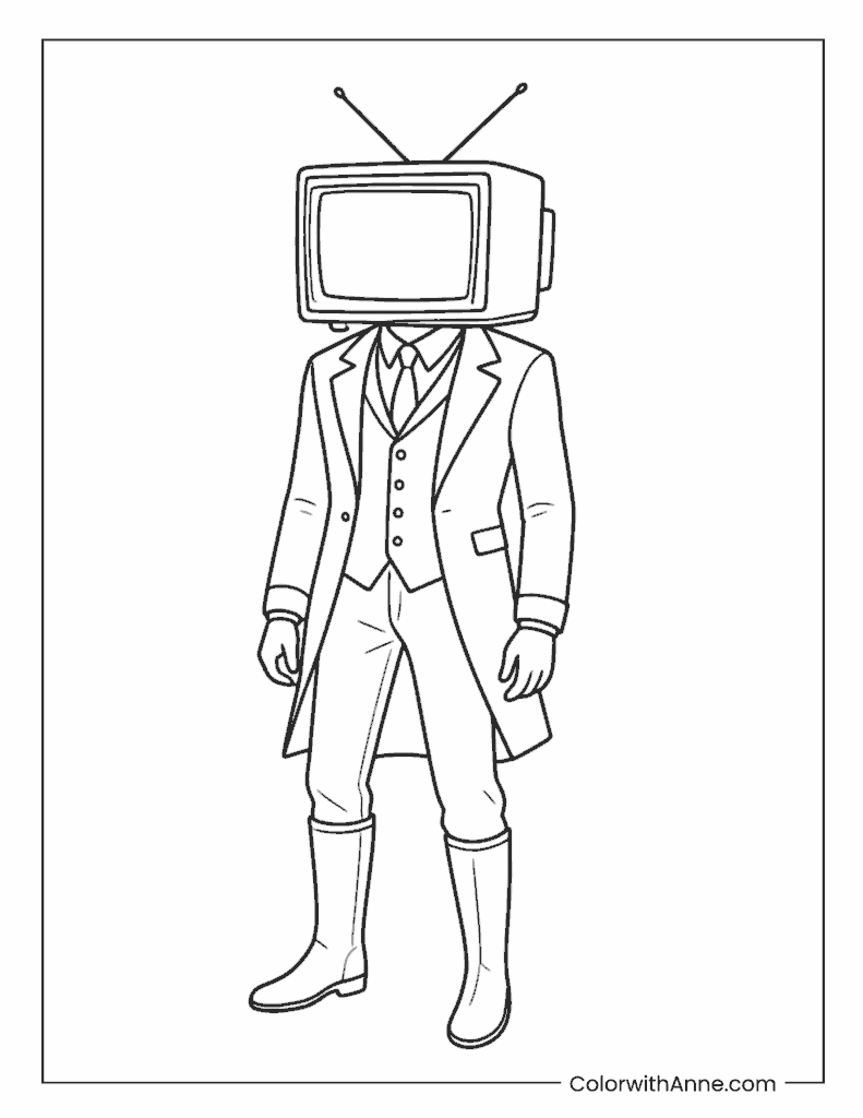 Classic TV Man Character Coloring Page