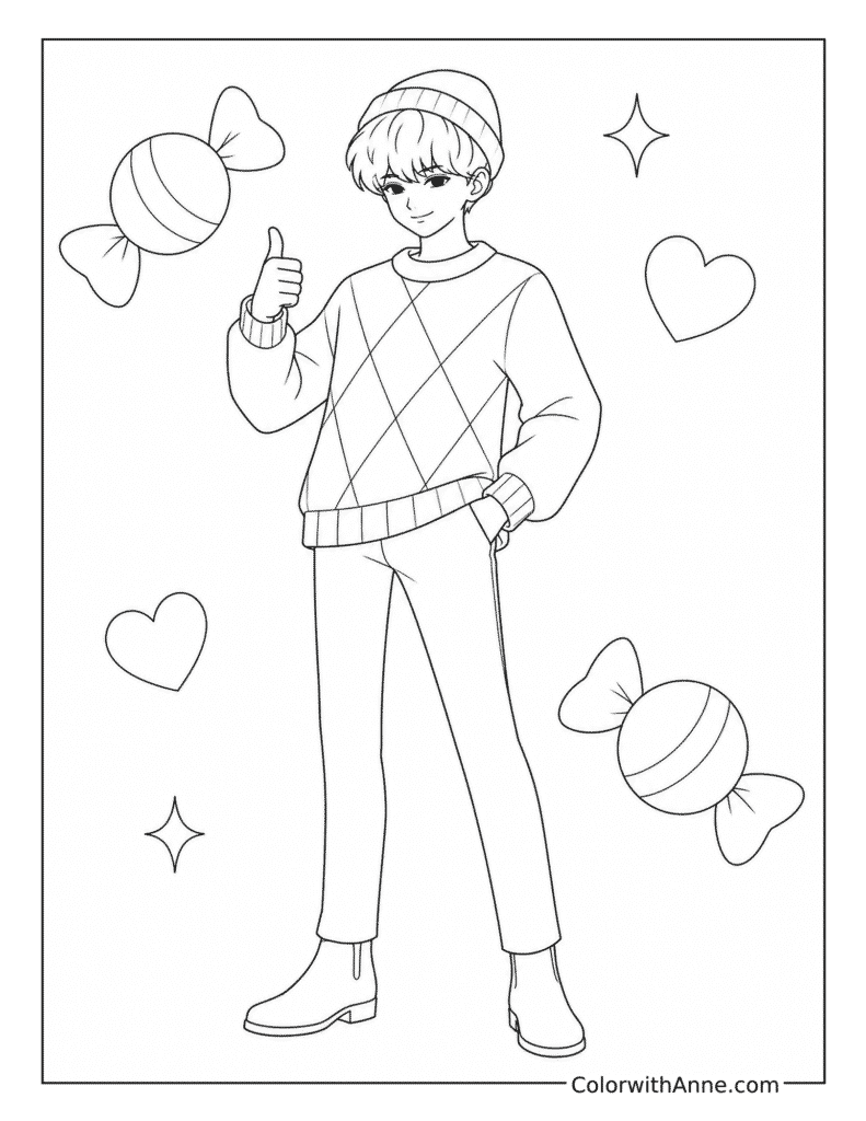 Confident Baby Saja Coloring Page