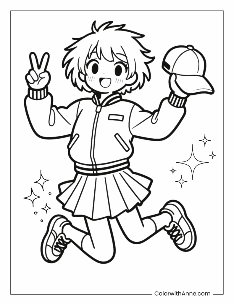 Cool Anime Girl Coloring Page