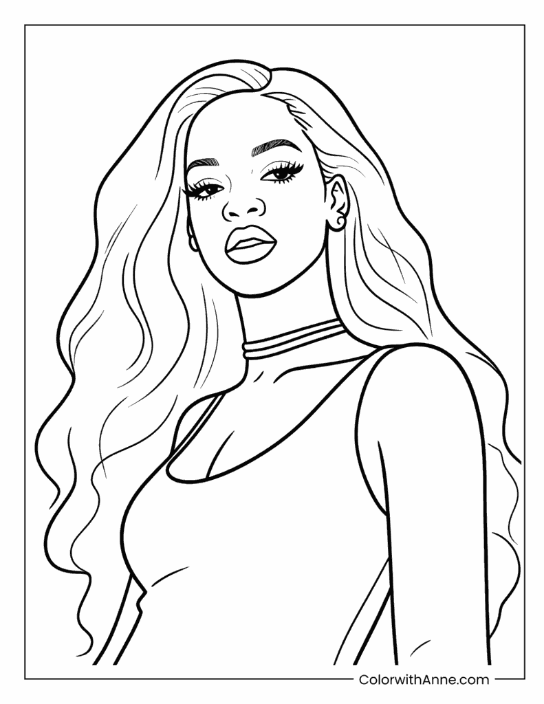 Cool Black Girl Coloring Page