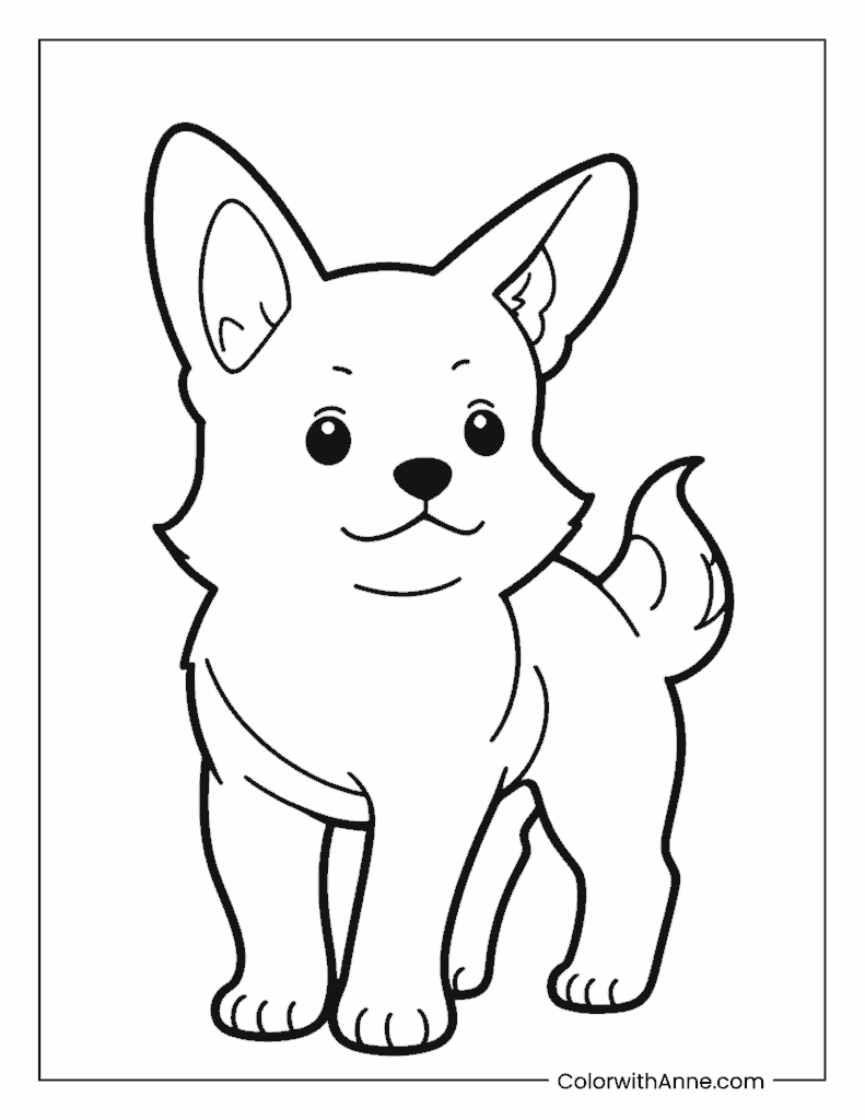 Corgi Coloring Page
