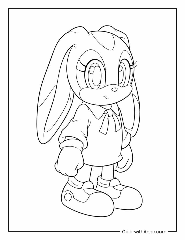 Cream the Rabbit Coloring Page