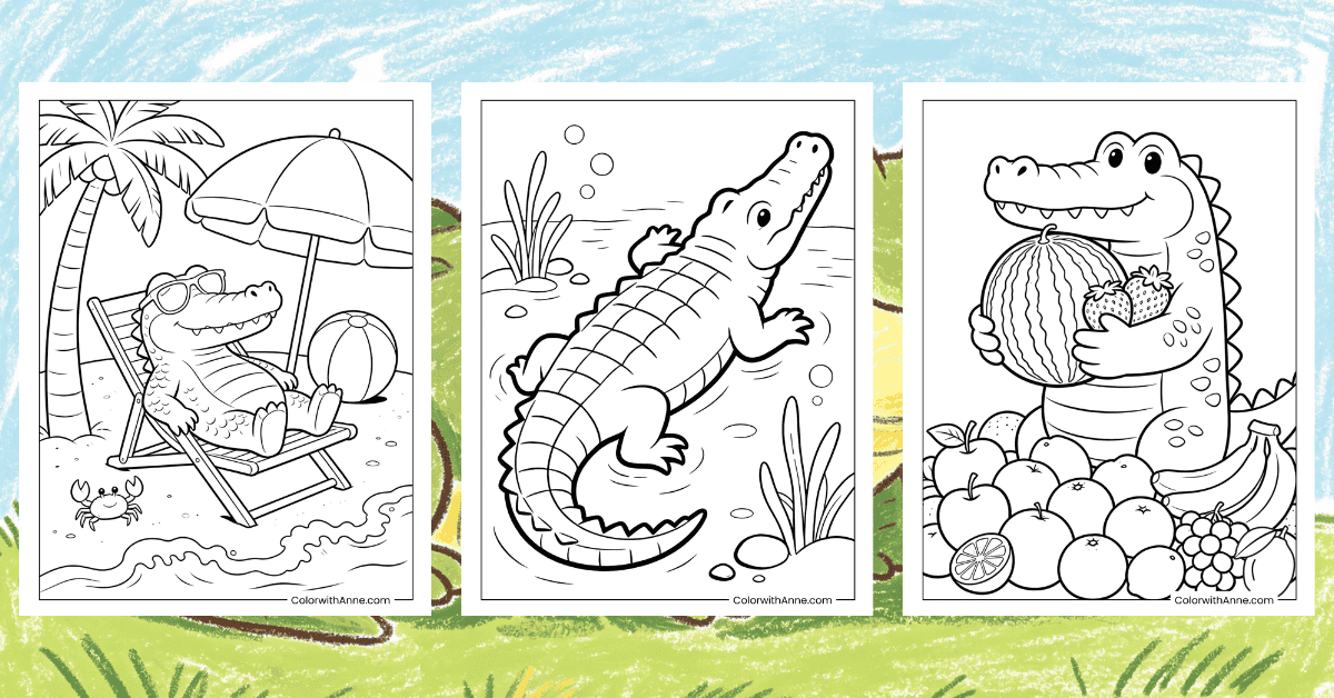 Crocodile Coloring Pages Banner