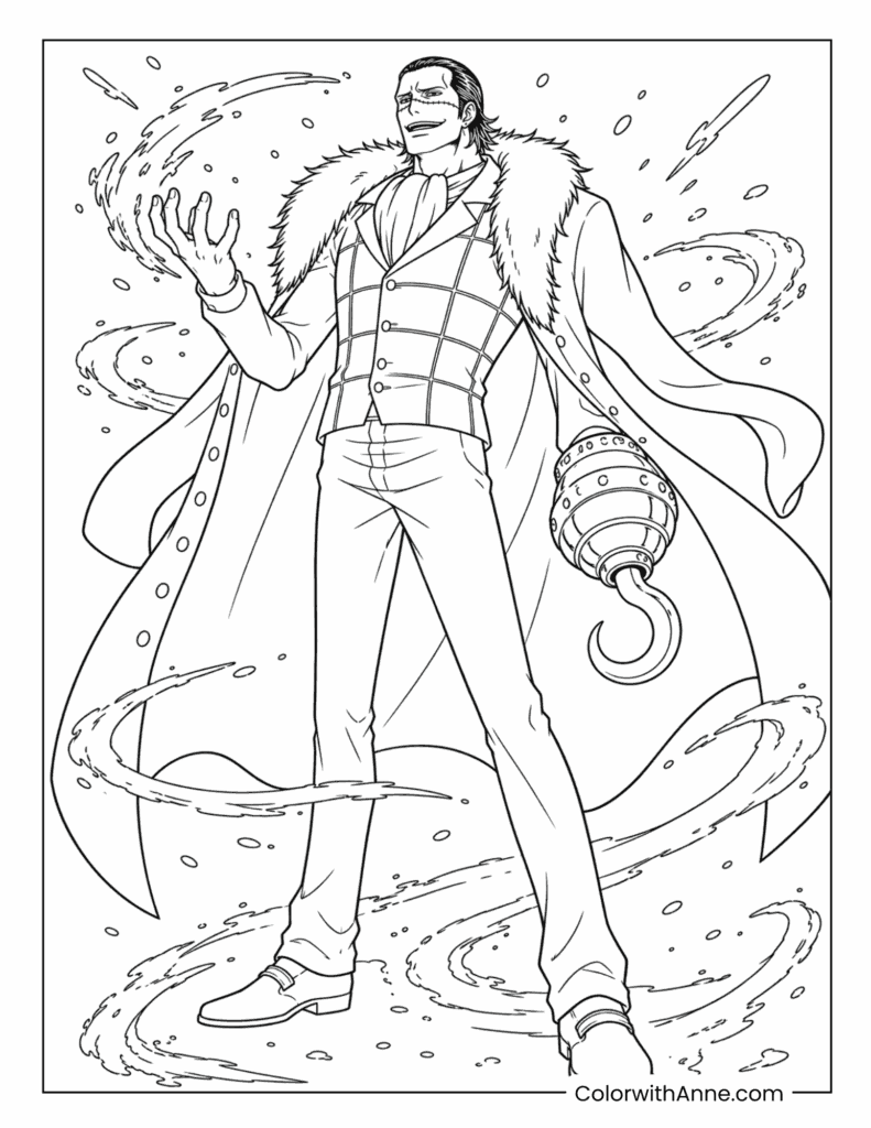 Crocodile Sand Power Hook Hand Coloring Page