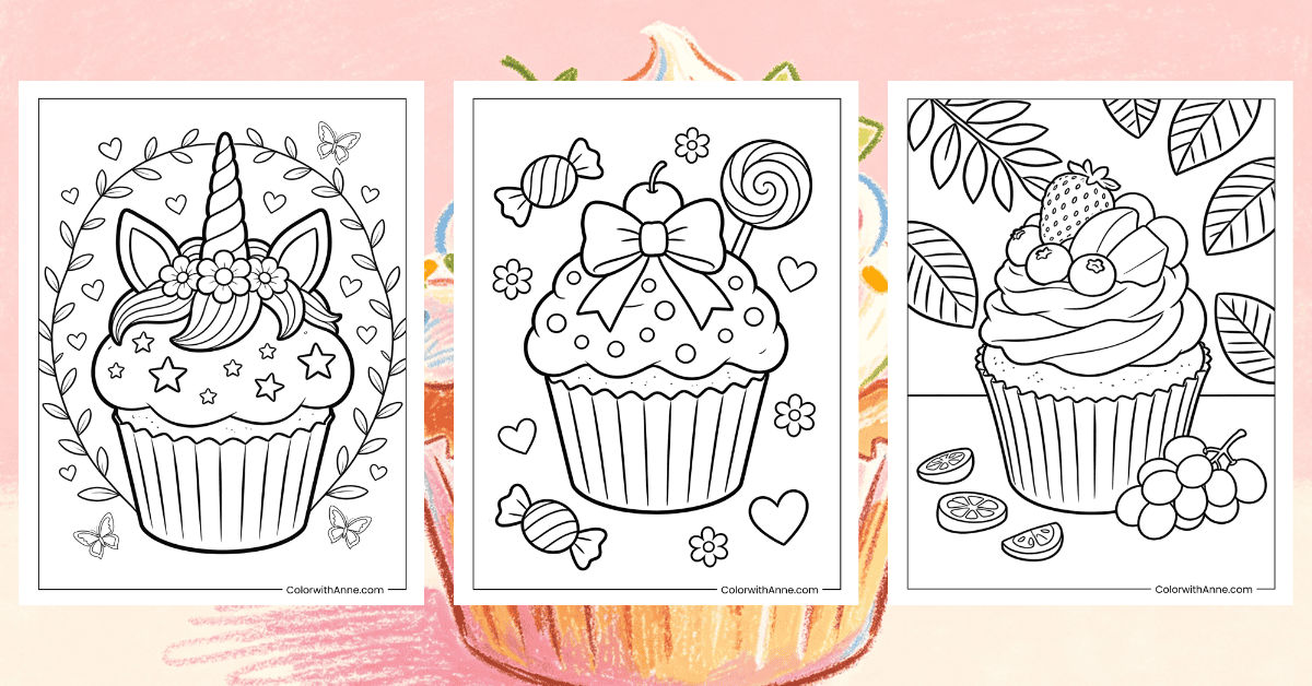 Cupcake Coloring Pages Banner
