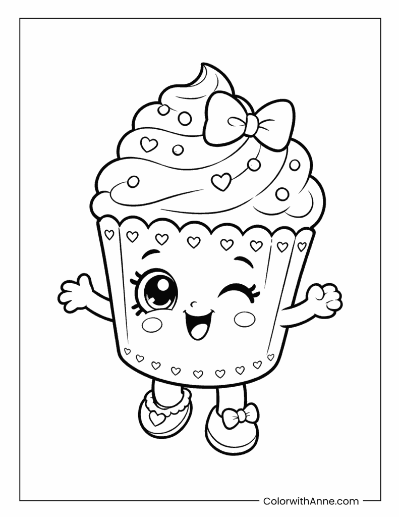 Cupcake Sweet Treat Coloring Page