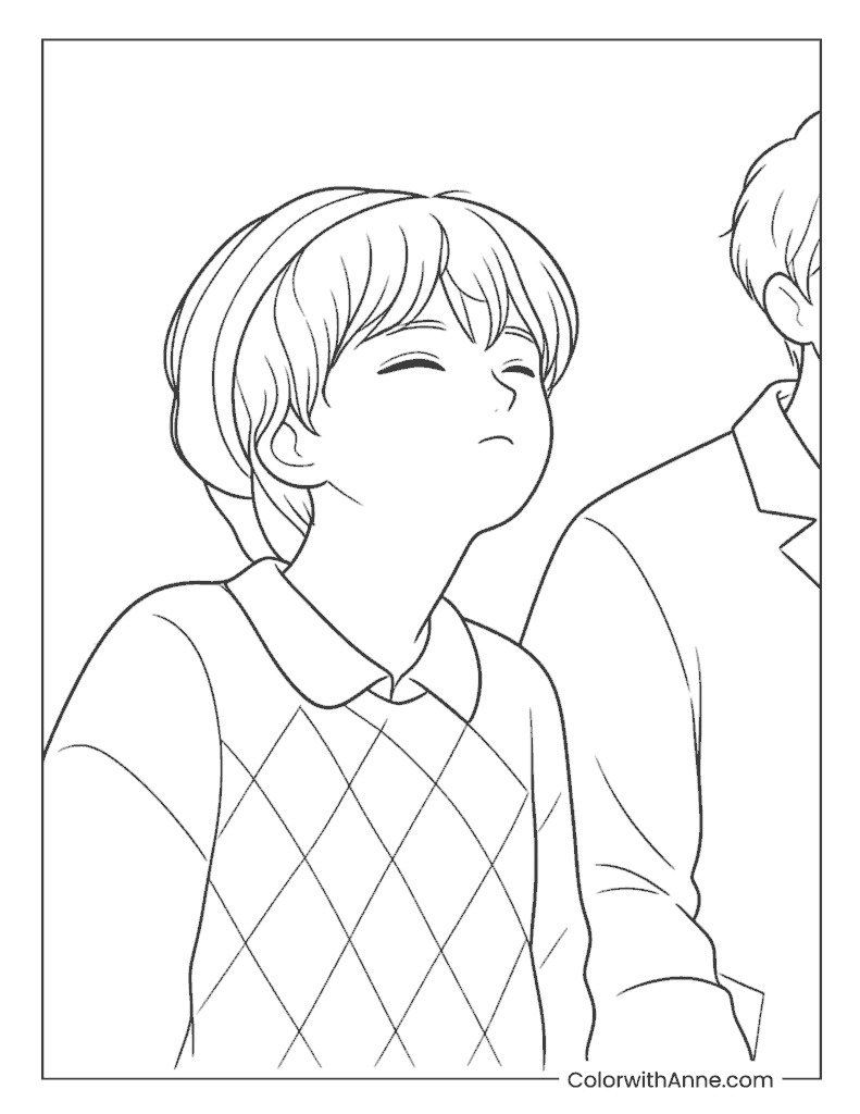Cute Baby Saja Moment Coloring Page