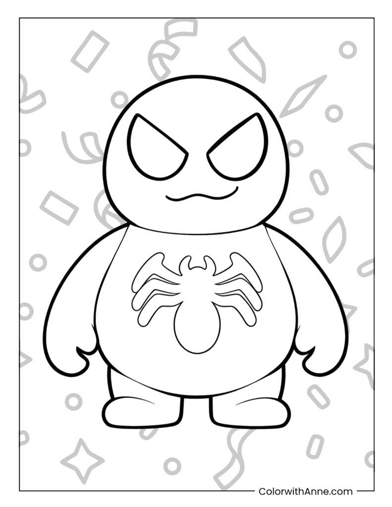 Cute Chibi Venom Coloring Page