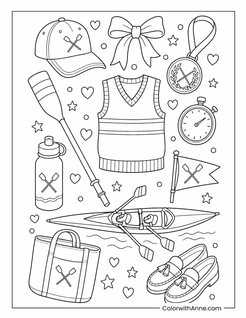 Cute Coxless Pair Coloring Page