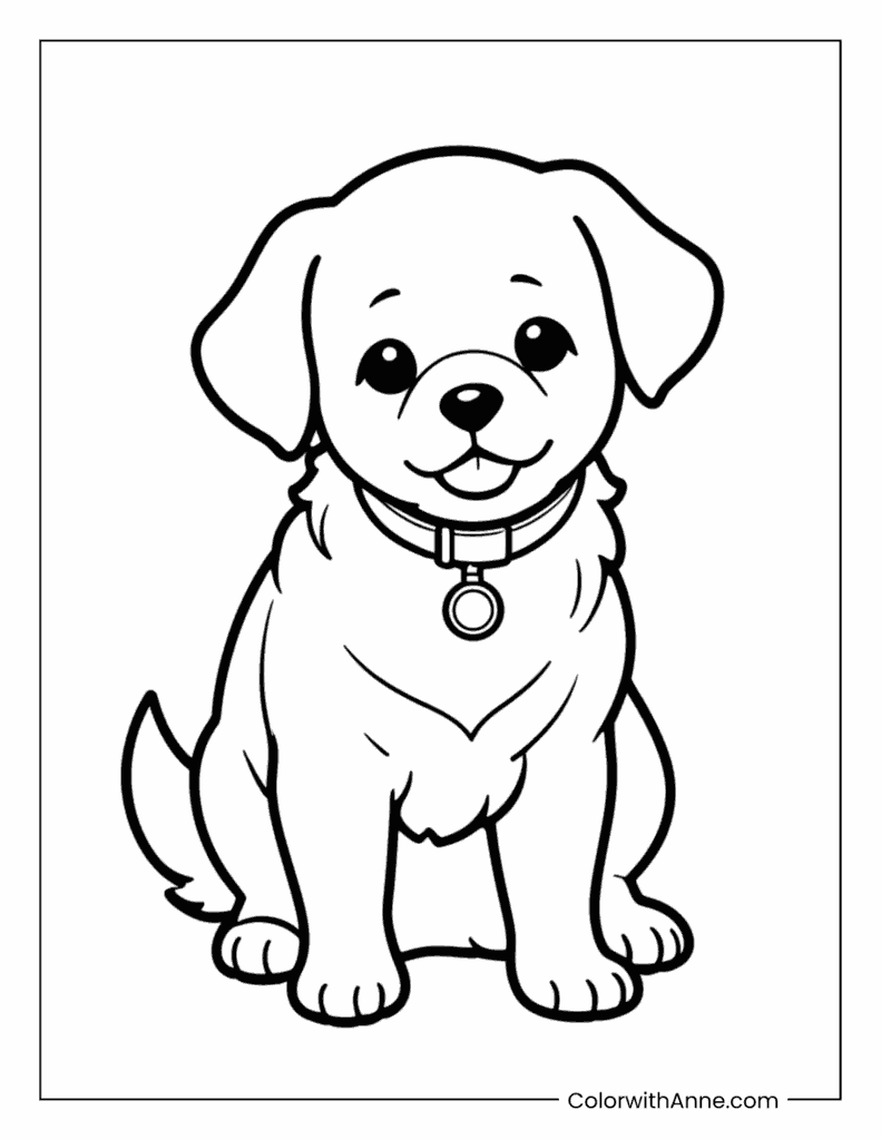 Cute Dog Coloring Page