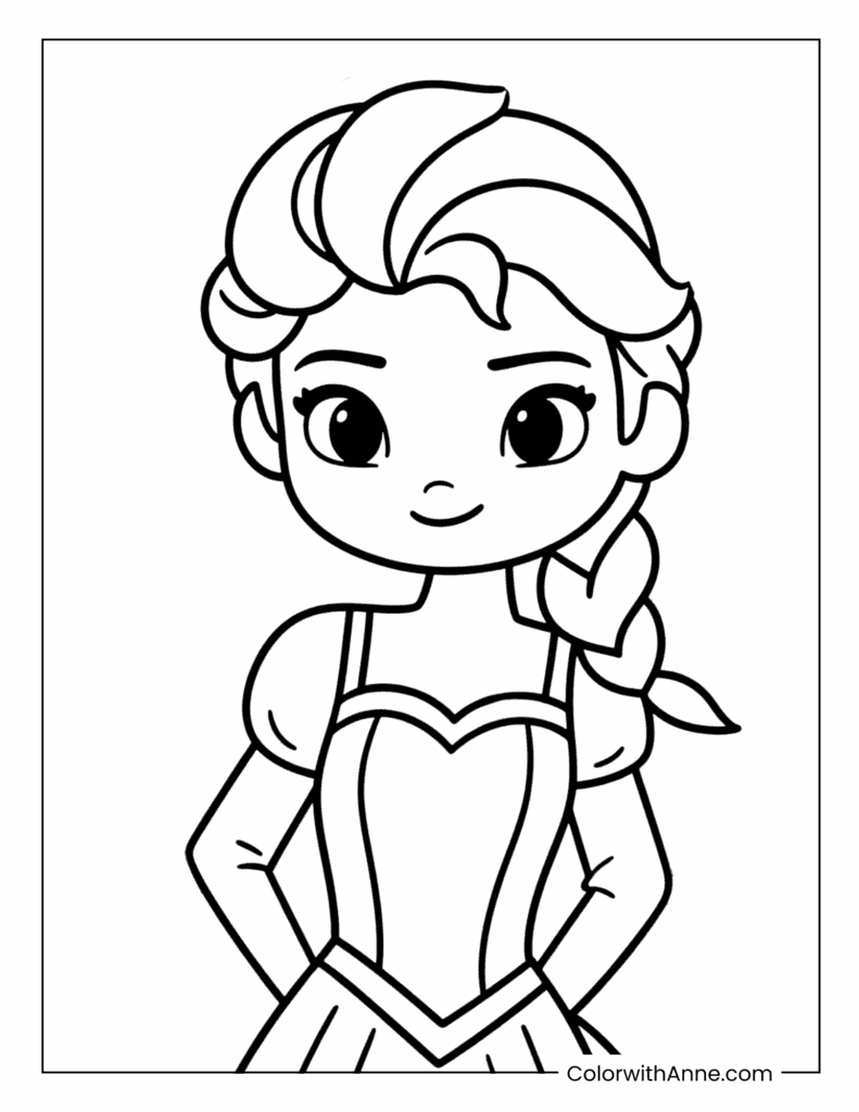 Cute Elsa Coloring Page