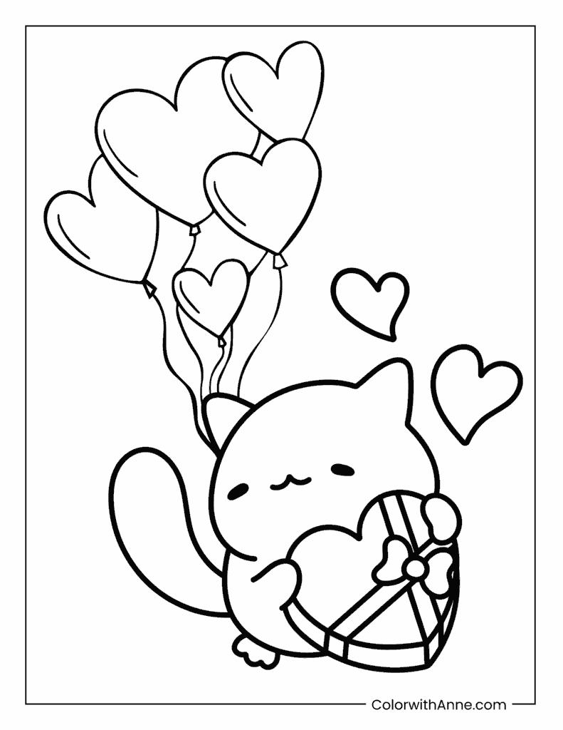 Cute Heart Coloring Page