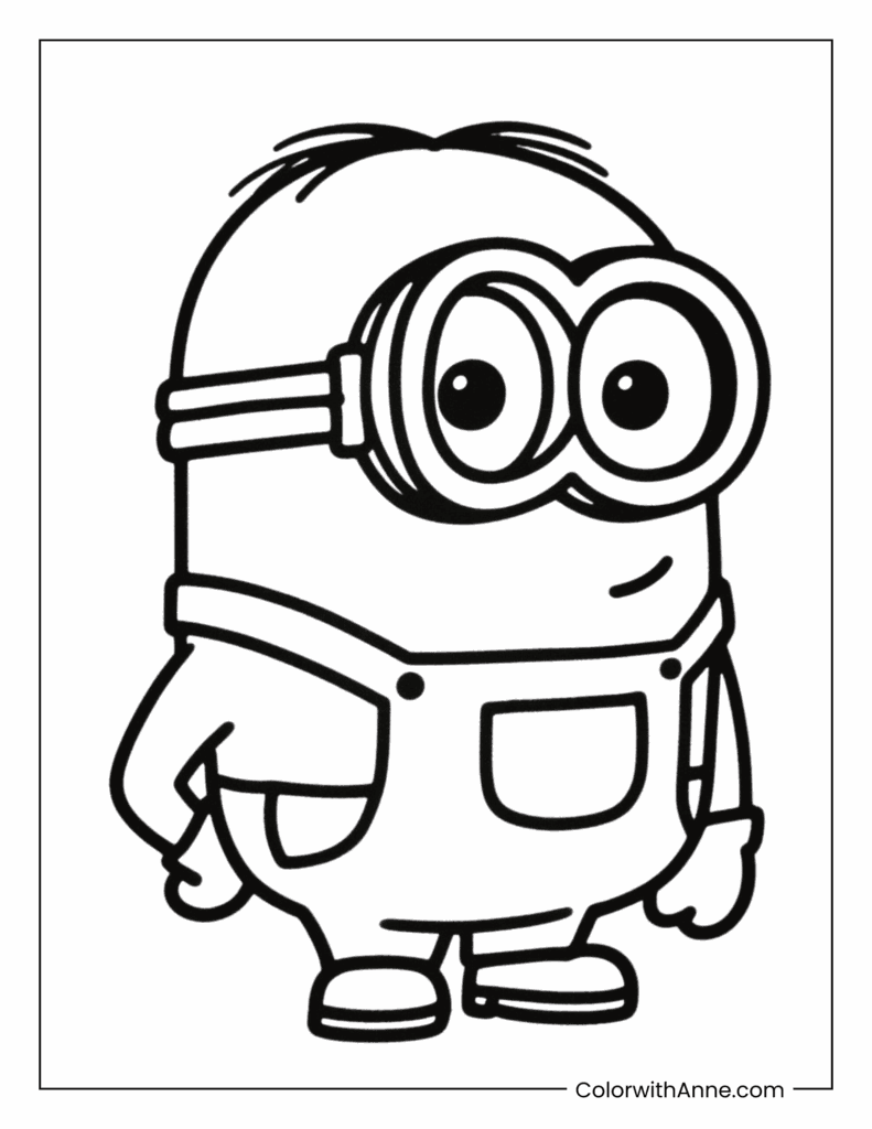 Cute Minion Coloring Page for Toddlers