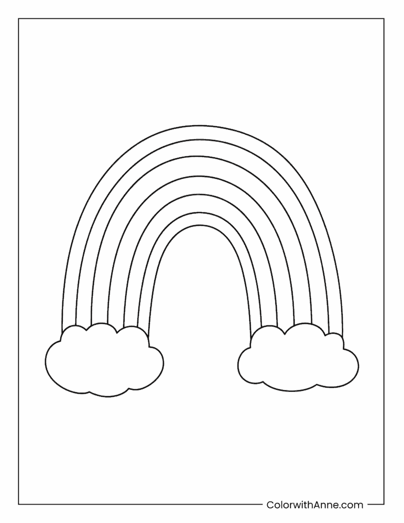 Cute Rainbow Coloring Page for Toddlers