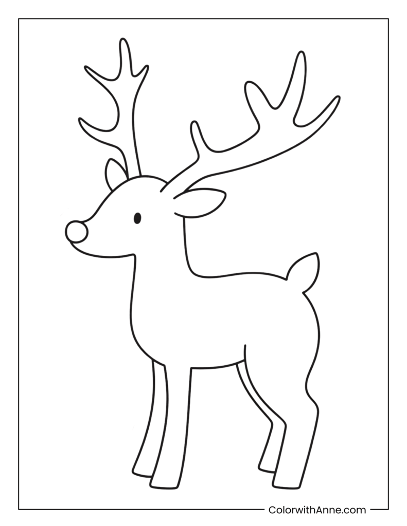 Cute Reindeer Coloring Page