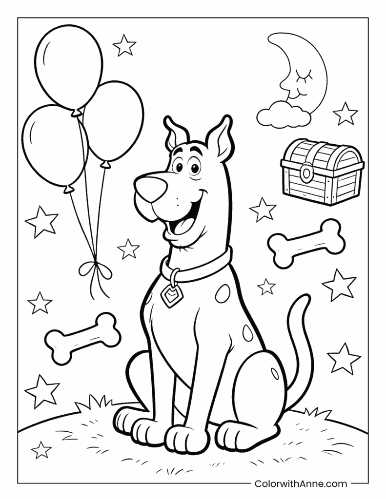 Cute Scooby-Doo Coloring Page for Kids
