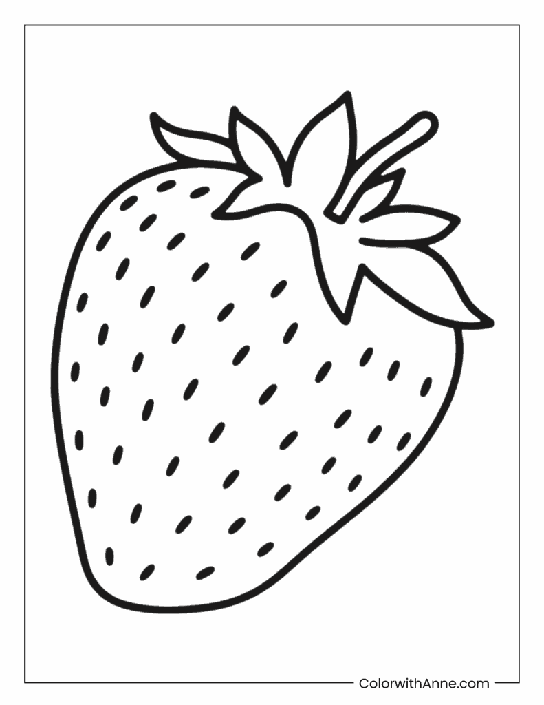 Cute Strawberry Coloring Page