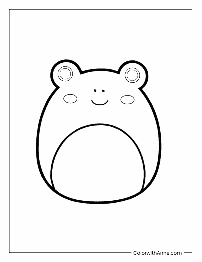 Cute Wendy the Frog Squishmallows Coloring Page