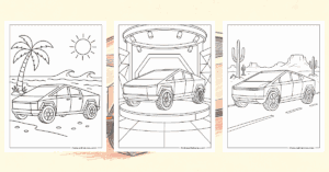 Cybertruck Coloring Pages Banner
