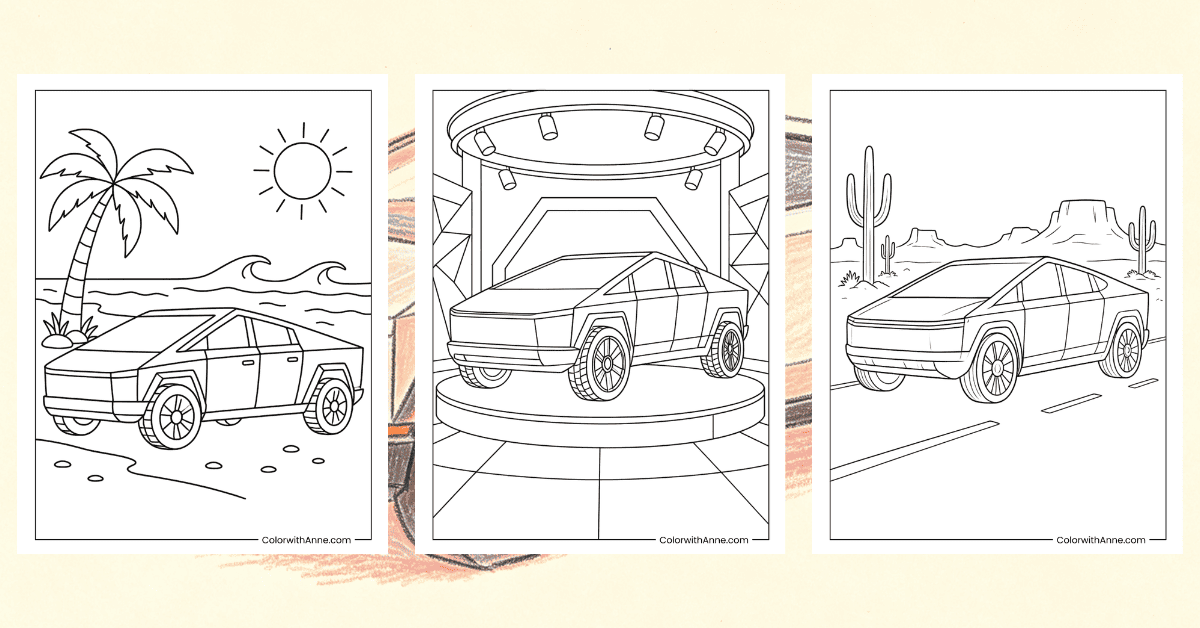Cybertruck Coloring Pages Banner