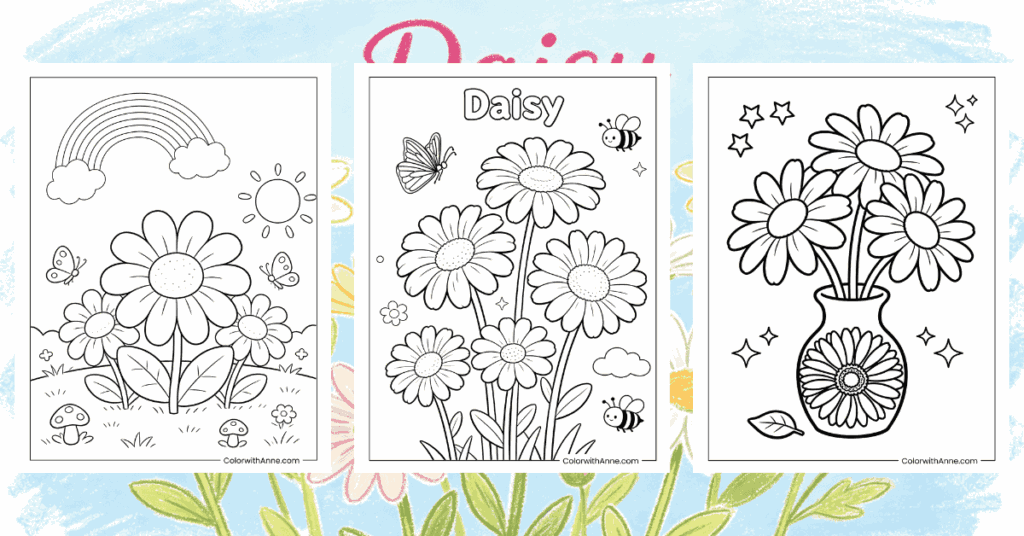 Daisy Coloring Pages Banner
