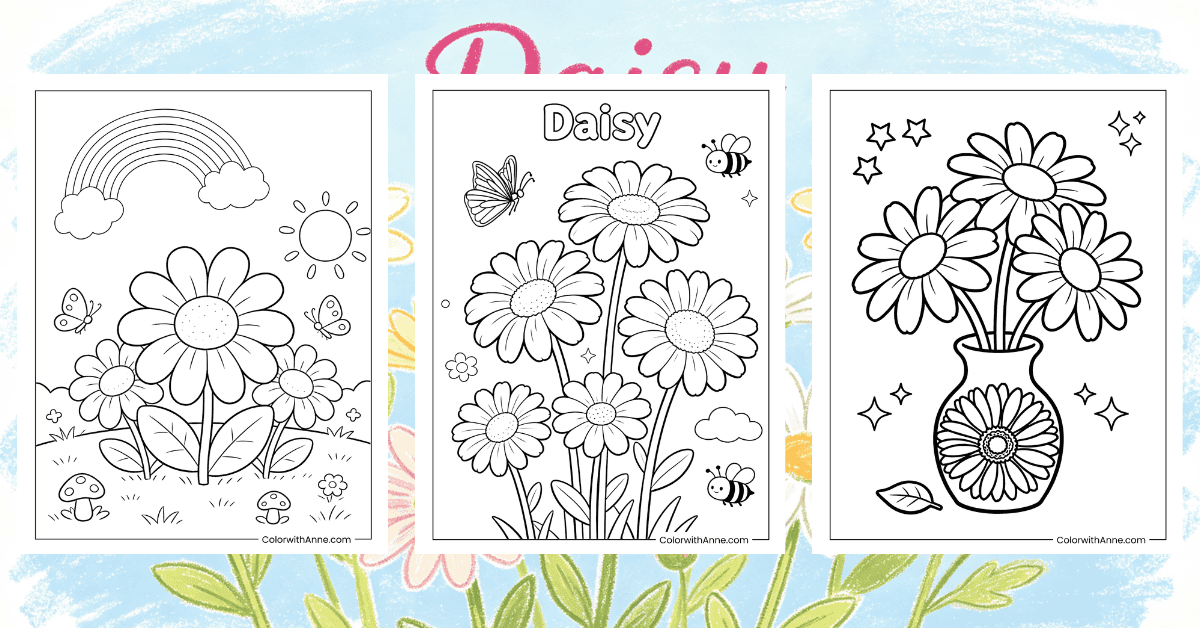 Daisy Coloring Pages Banner